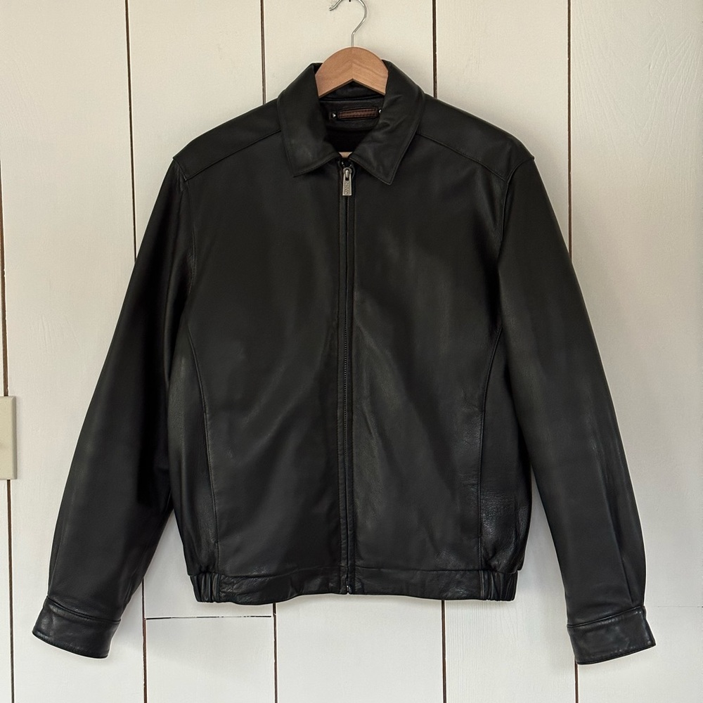 Wilsons Leather Thinsulate Lined Black Bomber Leather Jacket Size M